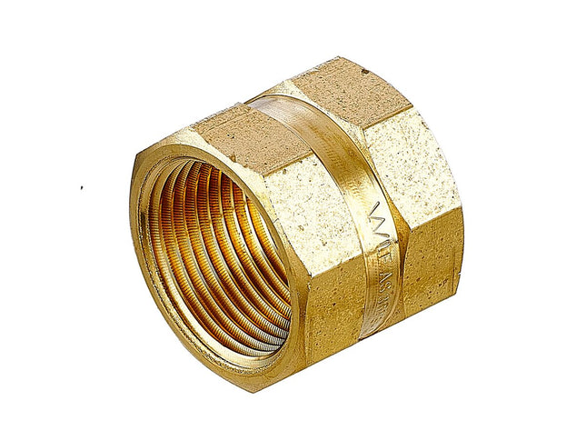 Brass Hexagonal Socket F-F – 15mm x 1/2"