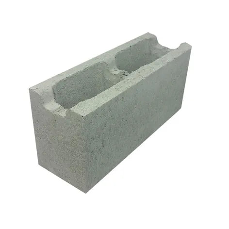 390 x 190 x 140mm Concrete Besser Channel Block – Recessed Web, Hollow, Grey for Bond Beams