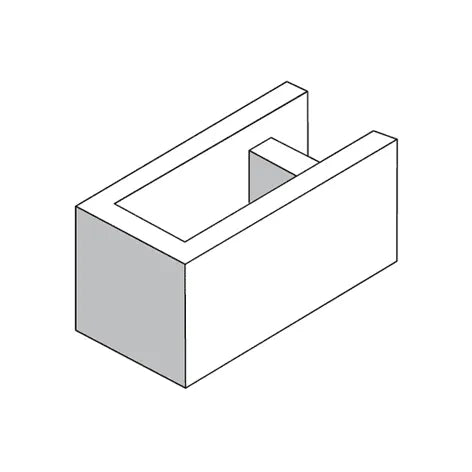 390 x 190 x 190mm Concrete Besser Corner/End Block – Grey for Returns & Ends