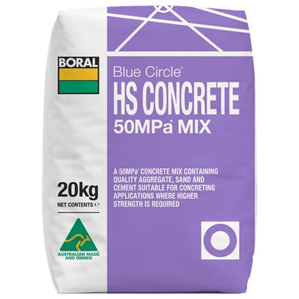 20kg Bag Blue Circle High Strength Concrete Mix 50 MPa – Boral for Structural Repairs