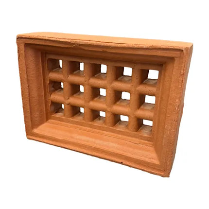 230 x 160mm Clay Brick Vent – V13 Square Hole, Red Terracotta for Cavity Ventilation
