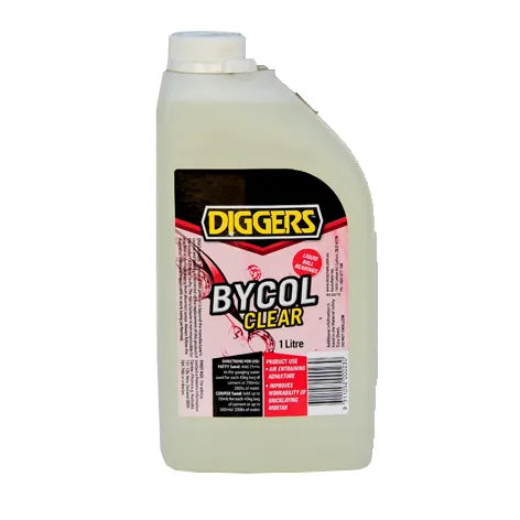 1 Litre Diggers Bycol Clear Air-Entraining Concrete Additive – Improves Workability & Finish