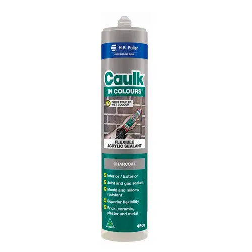 450g Cartridge HB Fuller Caulk in Colour Acrylic Gap Filler – Charcoal