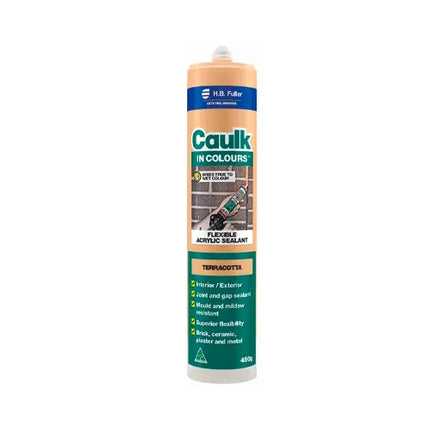 450g Cartridge HB Fuller Caulk in Colour Acrylic Gap Filler – Terracotta