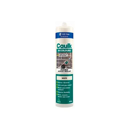 450g Cartridge HB Fuller Caulk in Colour Acrylic Gap Filler – White