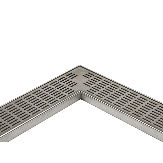 900mm x 900mm Stainless Corner Shower Grate & Drain – Centre Outlet
