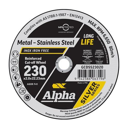 230mm x 2.0mm Cutting Discs – Silver Series – Bulk Pack
