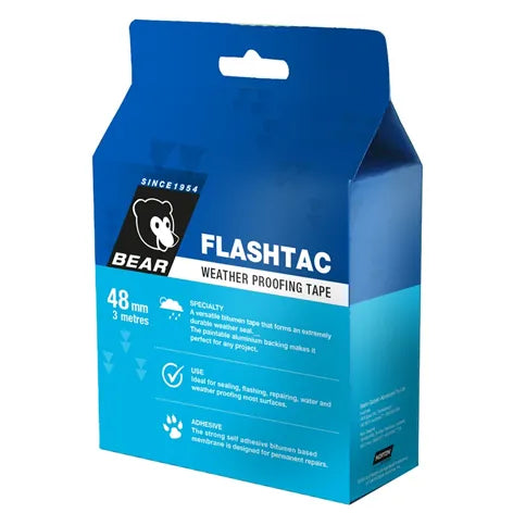 48mm x 3m Bear Flashtac Weatherproof Flashing Tape – Self-Adhesive Bitumen