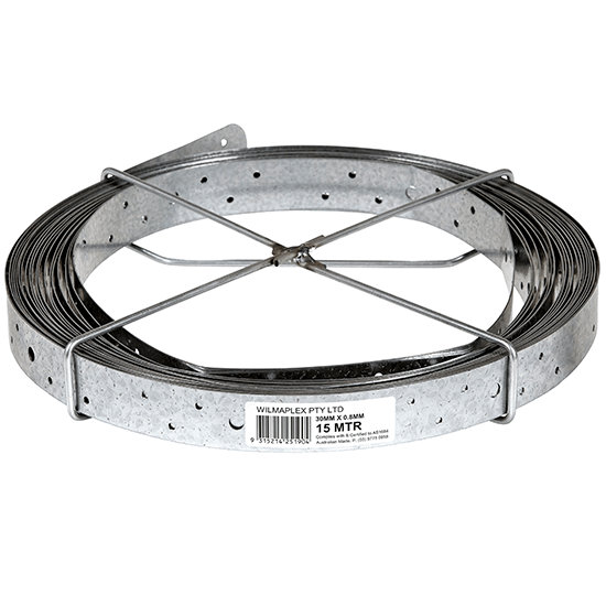 30mm x 15m Roll Hoop Iron Punch Strap for Roofing – Galvanised Steel Bracing