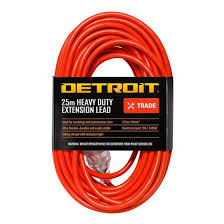 Detroit Extension Lead Heavy Duty 10A 25M Orange
