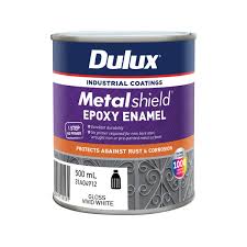 Dulux 500ml Metalshield Epoxy Enamel Gloss Paint Vivid White