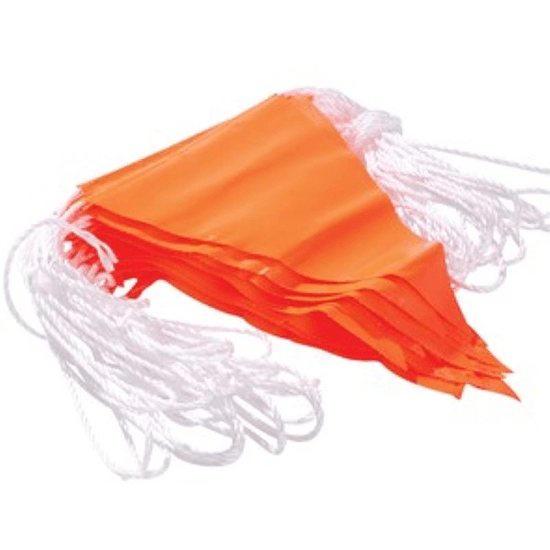 Orange Bunting Flag Line – High Visibility Site Demarcation