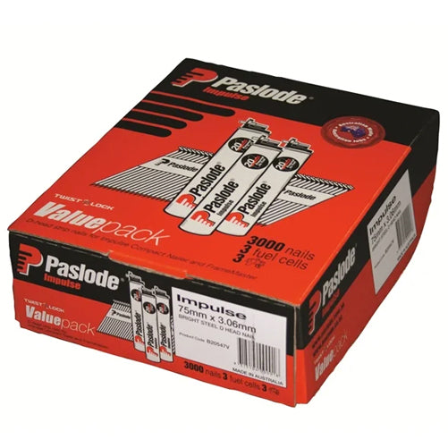 PASLODE IMPULSE 75X3.06MM BOX OF 3000