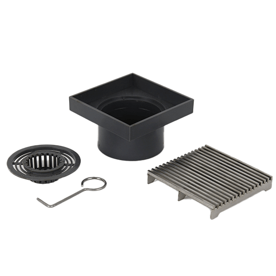 115mm Plastic Floor Waste Drain – Heelguard Grate, 90mm Outlet