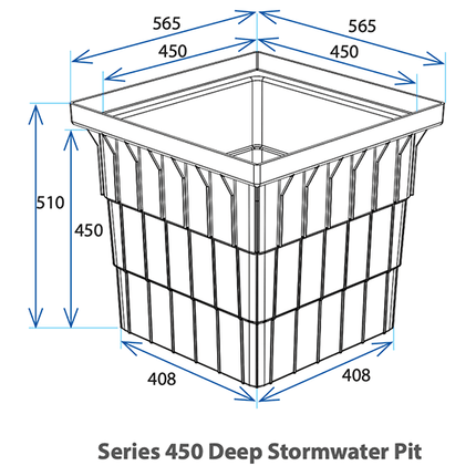 600mm x 600mm Plastic Drainage Pit – for Stormwater Collection & Grate Connection