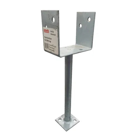 125mm Full Stirrup Post Support – 300mm Leg – Pryda Post Anchor