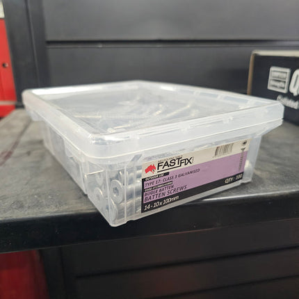 14G x 100mm Bugle Batten Screws – Galvanised, Hex Drive (10mm) – Box of 100