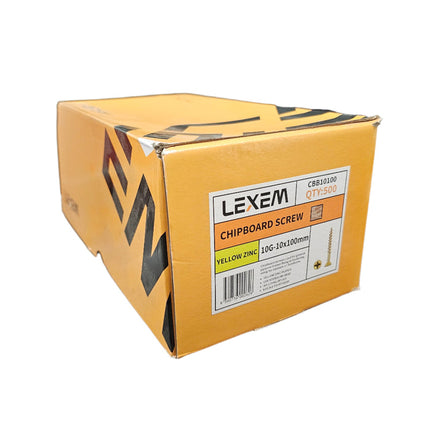 10G x 100mm Chipboard Screws – Zinc Plated – Box of 100 for Particleboard & Timber