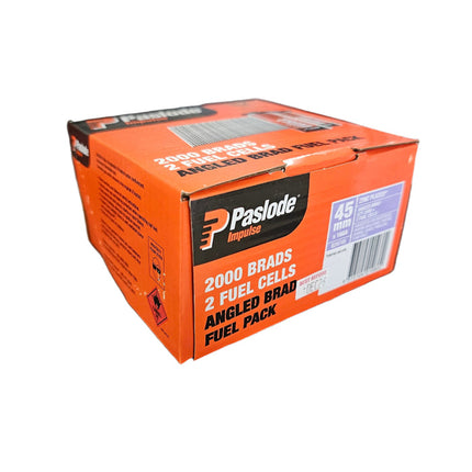 45mm Angled Brad Nails – Zinc Plated with Gas Fuel Cell – 2000 Pack – for Finishing & Trim