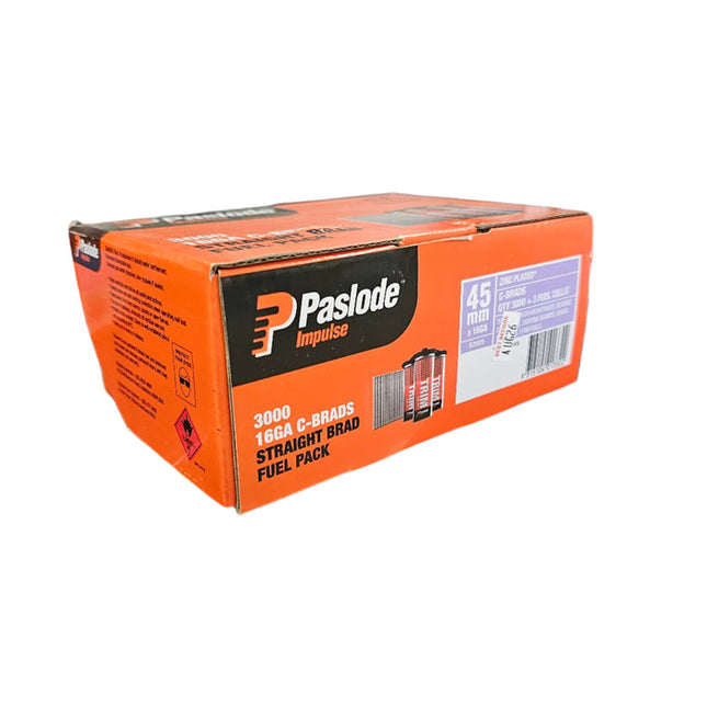 45mm C‑Brad Straight/Angled Brad Nails – Includes Gas Fuel Cell – for Trim & Fix‑Out