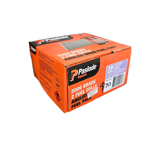 38mm Zinc Plated 2000 Angled Brad w/ Gas