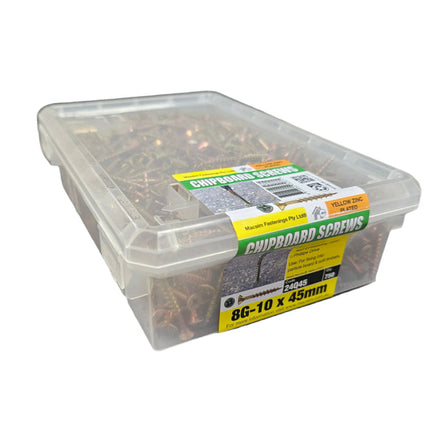 8G - 10x45mm Chipboard Screws ZINC Plated - 50