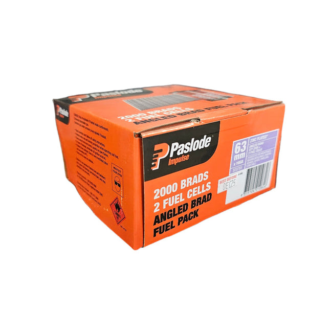 63mm Angled Brad Nails with Fuel Cell – Zinc Plated, Pack of 2000