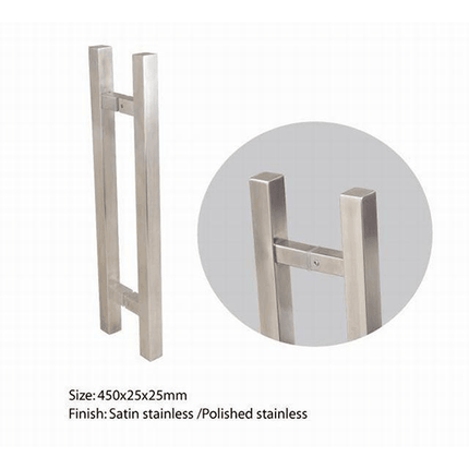 800mm Stainless Steel Door Pull Handle – Rectangular Profile