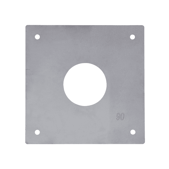 250mm x 250mm Stainless Steel Orifice Plate – 120mm Orifice – With Dynabolts