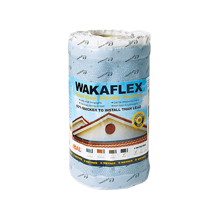 370mm x 5m Roll Wakaflex Roof Flashing (Lead Free) – Grey – Self‑Adhered Flexible Roofing Seal