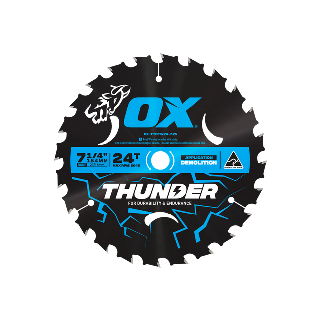 OX Pro Thunder 184mm Circular Saw Blade - 24T