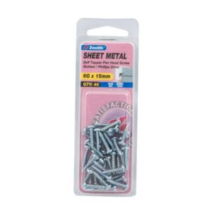 Zenith Self Tap Screw Pan ZP 6G x 15mm 40 Pack