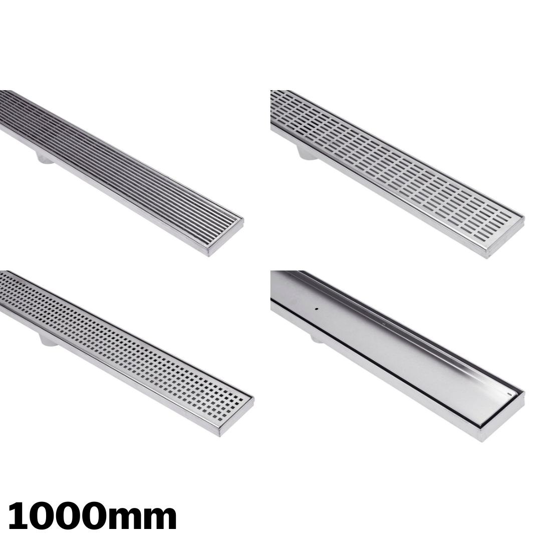 1000mm Linear Stainless Steel Grate & Drain – Low Profile For Showers & Wet Areas