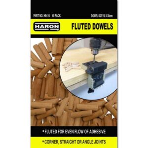 Haron Fluted Dowels 10 x 38mm 40 Piece Pack