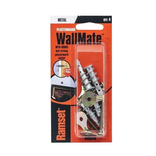 Ramset WallMate Metal With Hooks 10kg 4 Pack