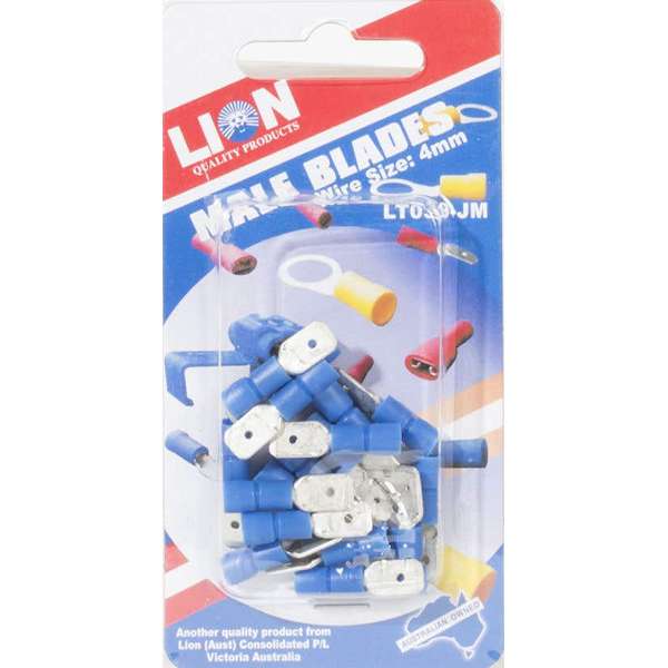 Lion Male Blade Terminals 4mm 17 Piece