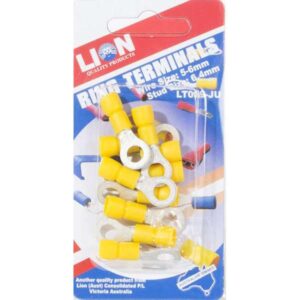 Yellow Easy Entry Ring Terminals Kit 10 Pcs 5-6mm