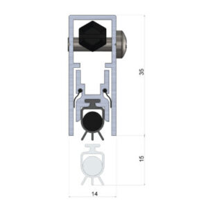 Face-Fix Automatic Door Bottom Seal – 820mm (Drop Seal)