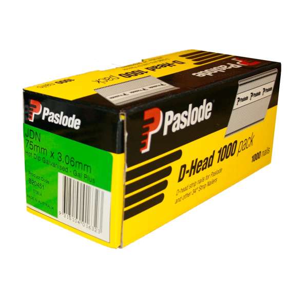 Paslode Galvanised D Head Framing Nails – 75 x 3.06mm (1000 Pack)