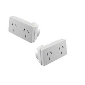 HPM Horizontal Double Adaptor White 2 Pack