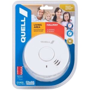 Quell 9V Photoelectric Smoke Alarm For Living Area And Hallway