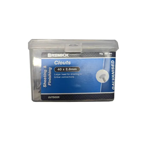 Galvanised Clouts Roofing Nails 1kg – 40mm x 2.8mm
