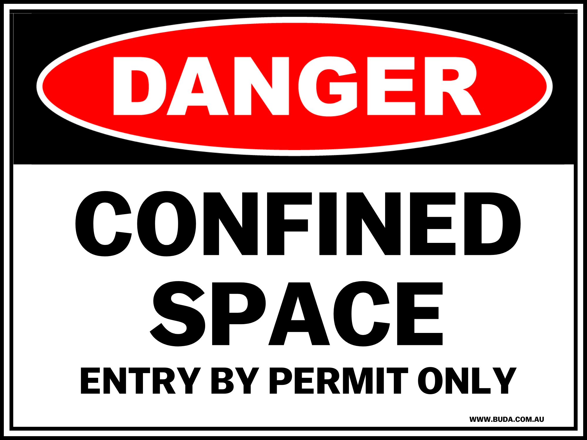 Confined Space Safety Sign – 300 x 225mm