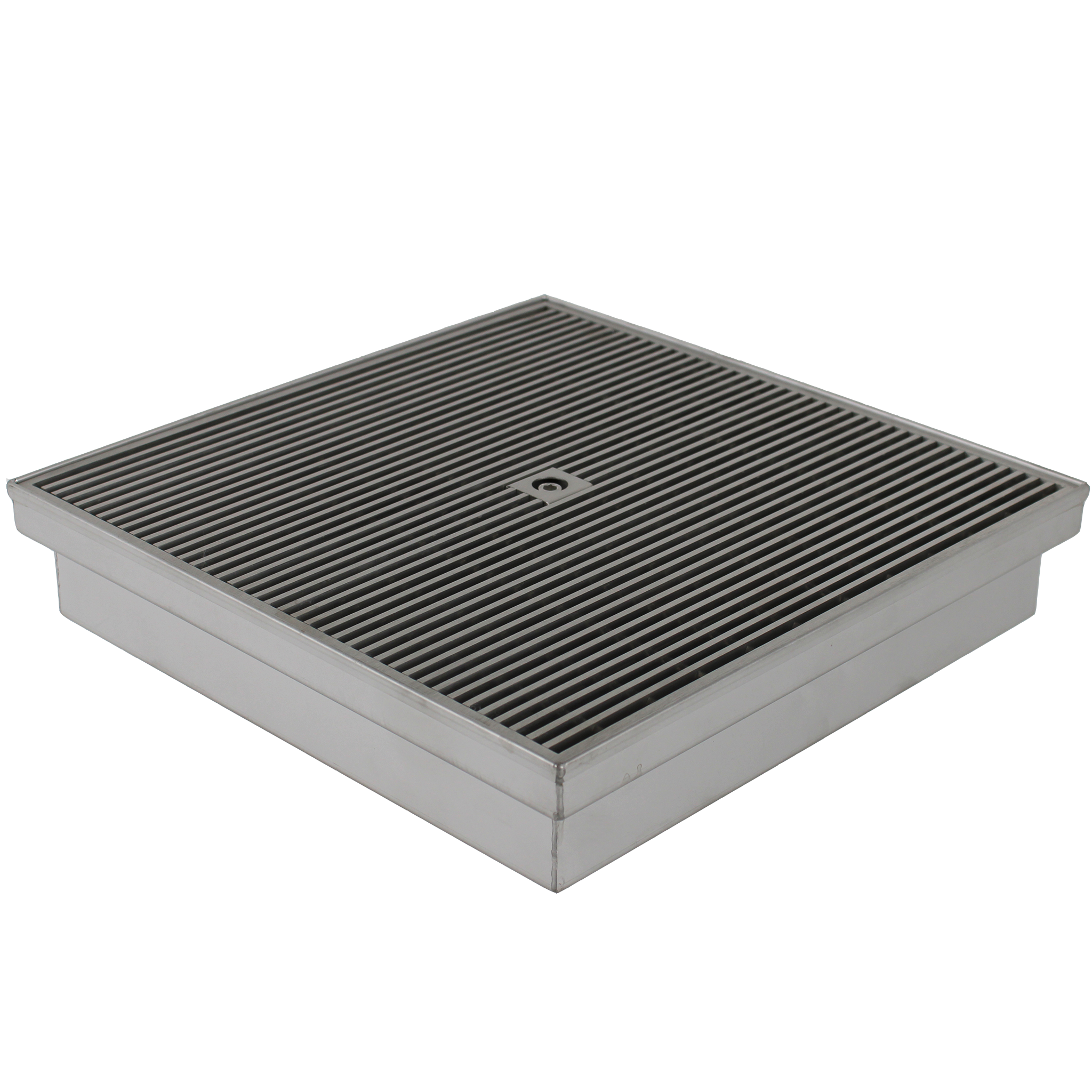 Stainless Steel Square Heelguard Floor Drain – 300 x 300mm – 60mm Deep – 95mm Outlet