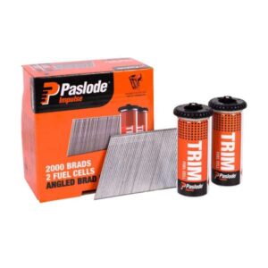 Paslode Impulse Brads – 65 x 1.6mm (20 Deg, 2000 + 2 Fuel Cells)