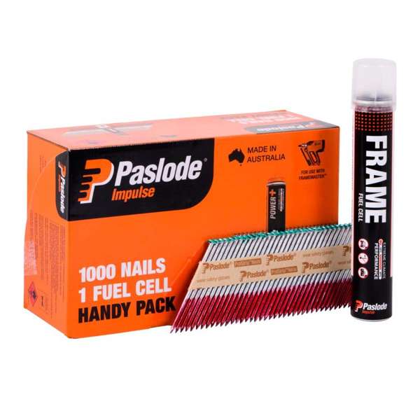 Paslode Impulse Nails – 75 x 3.06mm (1000 + 1 Fuel Cell)