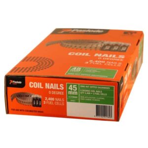 Paslode Impulse Ring Shank Coil Nail – 45 x 2.5mm (Hot Dip Galvanise, 2400 Box)