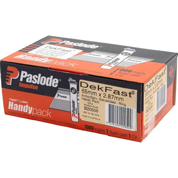 Paslode Amor Galvanised Dekfast Impluse Nail – 65 x 2.87mm (1000 Pack)