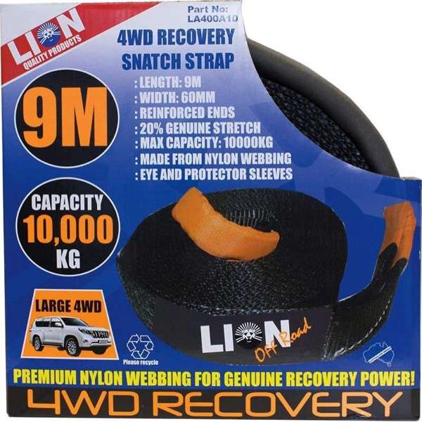 Lion 4WD Recovery Snatch Strap 60mm x 9m