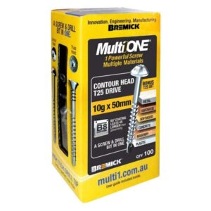 Bremick Screw MultiOne Contour Head T25 B8 Coated 10g x 50mm 100 Pack